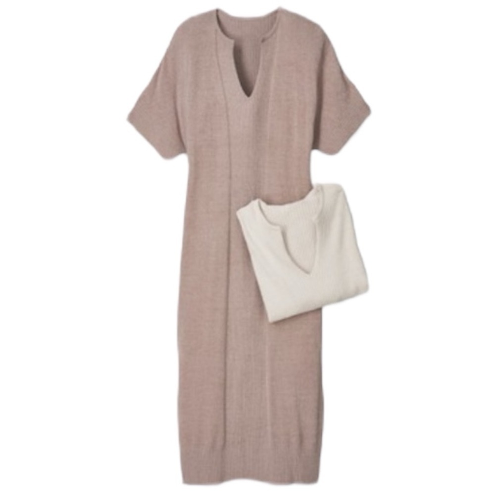 BAREFOOT DREAMS Cozychic Ultra Lite Caftan Dress Sleep Casual Soft Midi OS Oprah
